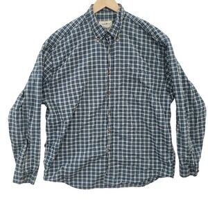 Eddie Bauer Mens XL Plaid Long Sleeve Button‎ Down Shirt Classic Cotton Casual